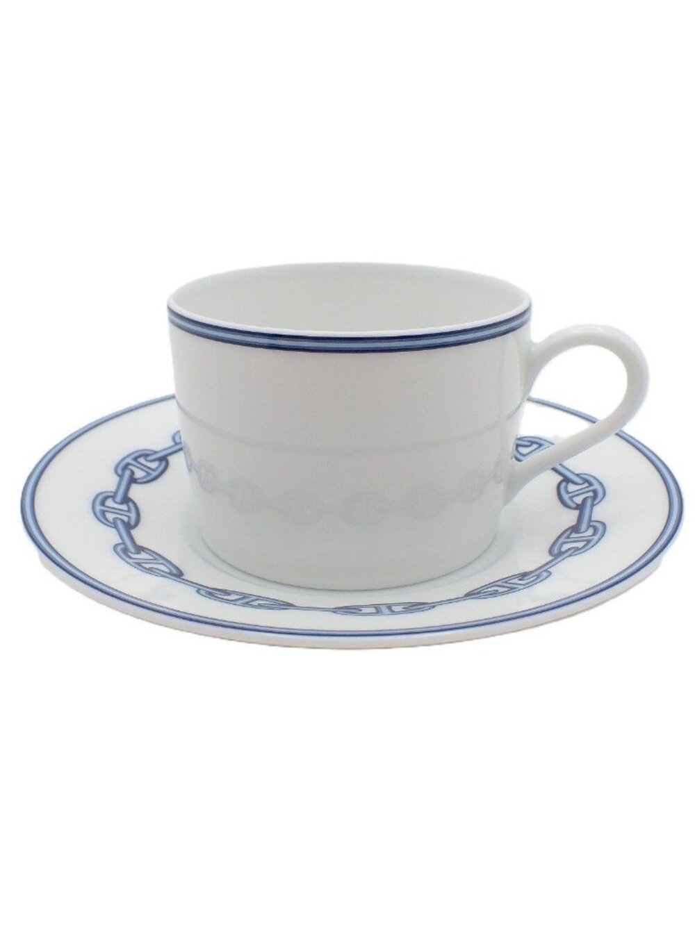 Hermes Chaine D'Ancre Cup and Saucer White